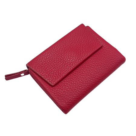 MODA & ACCESORII - Portofel damă compact NOVA compartimentat - rosu - 13 cm