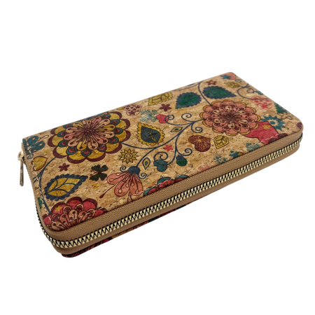 Portofel dama Vintage FLOWER cu flori, Din pluta [1]