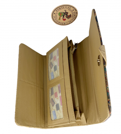 Portofel damă din plută naturală - model etnic geometric [3]