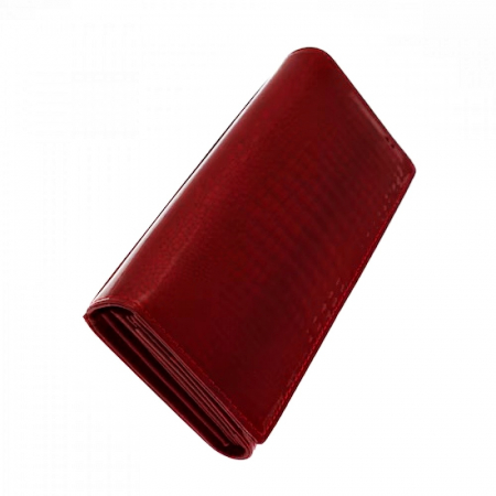 Portofel piele lacuita LAUREL, Rosu, 19cm [3]