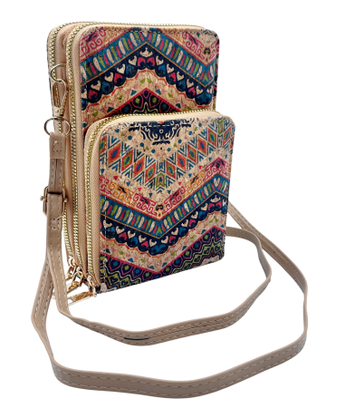 Portofel Pluta tip Geanta Crossbody NAYARA cu model etnic [2]