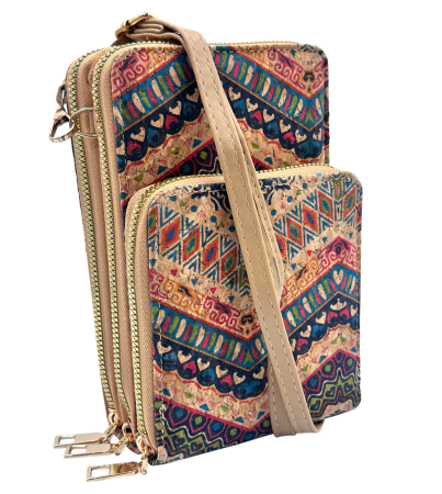 VARA CU STIL - Portofel Pluta tip Geanta Crossbody NAYARA cu model etnic