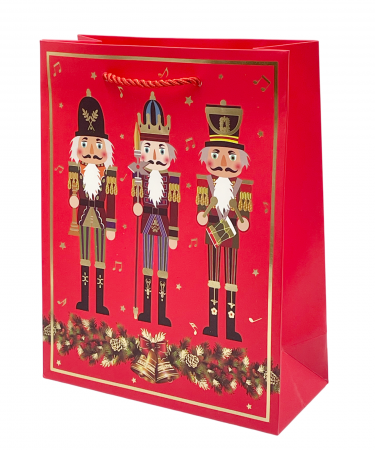 CRACIUN MAGIC - Punga cadou Craciun NUTCRACKERS, 18x23cm