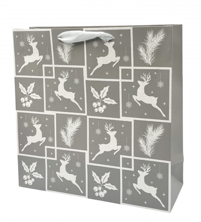 CRACIUN MAGIC - Punga cadou Craciun GLAM, 28x28cm