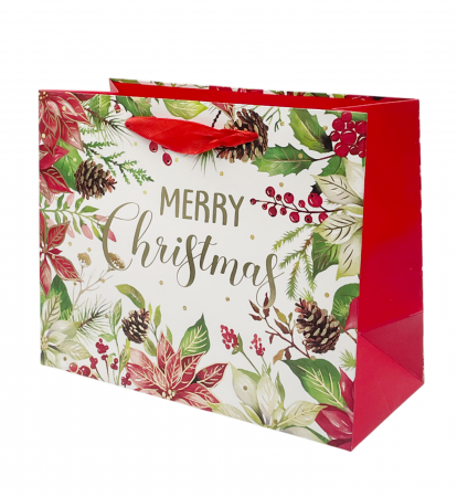 CRACIUN MAGIC - Punga cadou Craciun MERRY, 23x18cm
