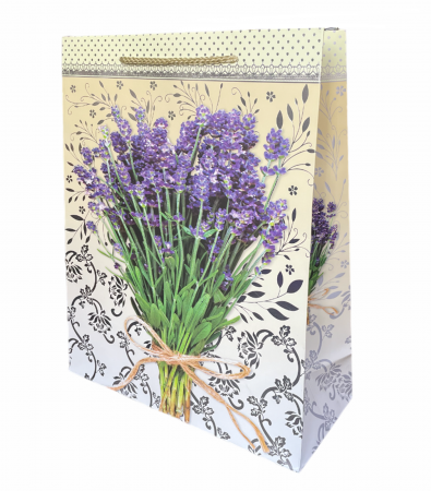 Felicitari, Pungi & Cutii Cadouri - Punga de cadou LAVENDER, 26x10x32cm