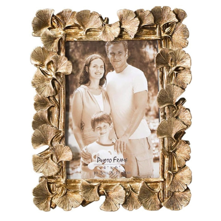 Rame & Albume Foto - Rama foto aurie cu frunze decorative GINKO, 13x18 cm