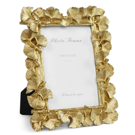 Rama foto aurie cu frunze decorative GINKO, 10x15 cm [2]