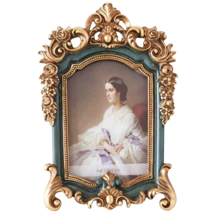 Rame & Albume Foto - Rama Foto Vintage 10x15cm ROYAL, Verde/ Auriu