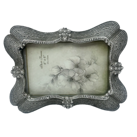 Ramă foto glam argintie cu finisaj sofisticat [2]