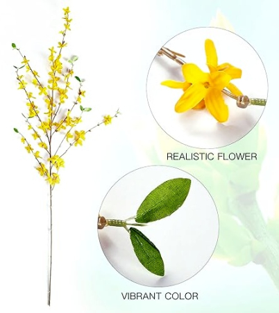 Ramura artificiala cu flori galbene FORSYTHIA, 100cm [3]