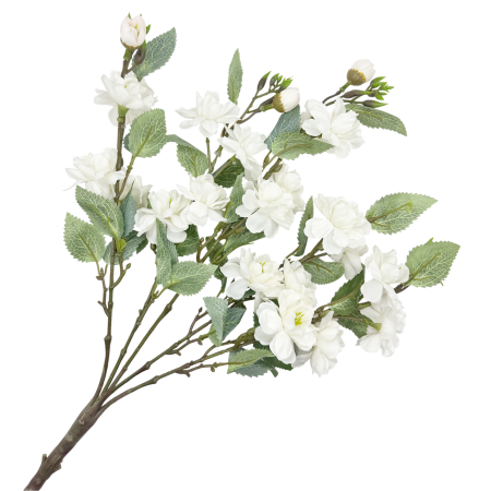 Flori Artificiale - Ramură decorativă cu flori albe