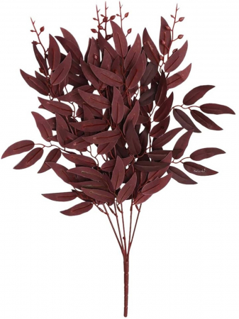 DE TOAMNA - Ramura cu frunze artificiale LAURUS, Burgundy, 80cm