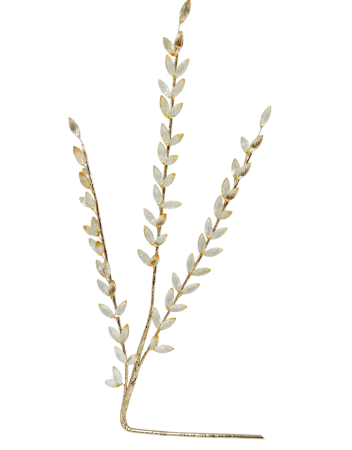 Colectia Auriu & Maro & Aramiu - Ramură decorativă cu frunze cristal aurii| Prăvălia cu Surprize