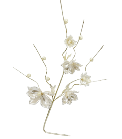 Flori Artificiale - Ramură decorativă cu flori sidefate PEARL BLOSSOM