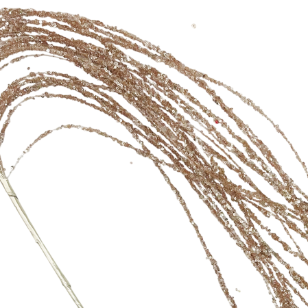 Ramură decorativă cu fire subțiri și sclipici JANIS, Sampanie, 65cm [1]