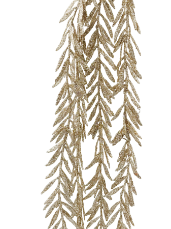 Ramură decorativă aurie cu sclipici - ornament elegant pentru aranjamente de Crăciun [1]