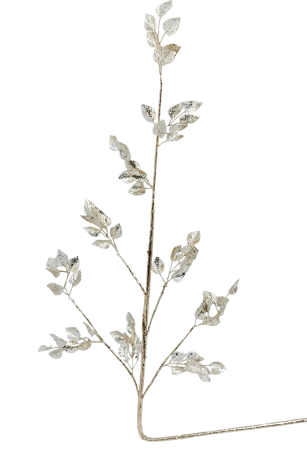 Colectia Auriu & Maro & Aramiu - Ramura decorativă cu frunze aurii cristaline GLAM
