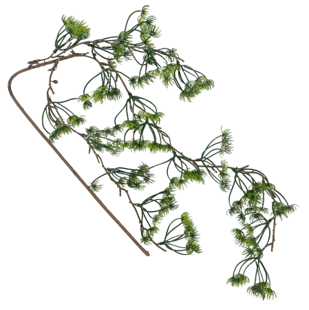 Ramură decorativa cu frunze verzi ninse LARA, 50cm [1]