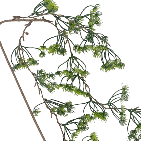 Ramură decorativa cu frunze verzi ninse LARA, 50cm [2]