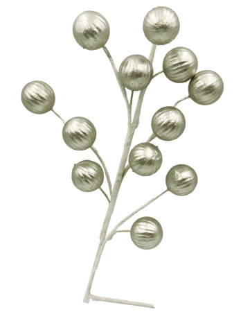 Colectia Sampanie & Crem & Ivoire - Ramură decorativă cu globuri sampanie