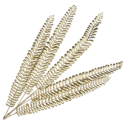 Ramură decorativă aurie cu frunze metalizate ARON [1]