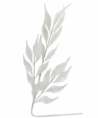 GLOBURI & FLORI DE BRAD - Ramura decorativa cu sclipici BEAUTY, Alb, 60cm