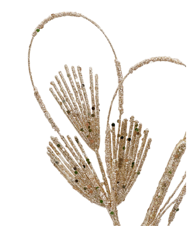 Ramura decorativa cu sclipici BELLE, Sampanie, 65cm [2]