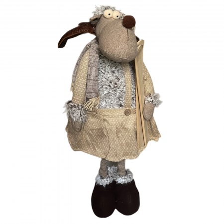 FIGURINE & PLUSURI - Figurina Craciun Ren Clarice, 20x85cm, Picioare extensibile
