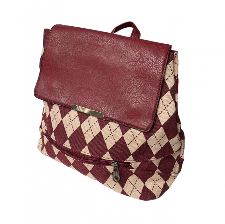 Genti & Rucsacuri - Rucsac cu carouri PEPE, Burgundy
