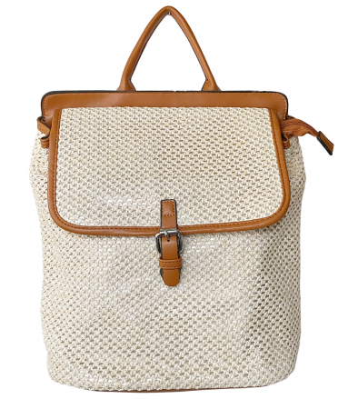 Genti & Rucsacuri - Rucsac DELILAH cu clapa, Crem, 30x30cm