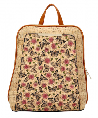 Genti & Rucsacuri - Rucsac din pluta FRANCA, Cu buzunar, 30x13x32cm