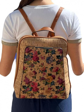 Rucsac din pluta BEATRIZ, Cu buzunar, 30x13x32cm [1]