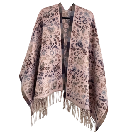 Saluri & Fulare - Esarfa reversibila VINTAGE BLOOM – Sal jaquard Roz prafuit
