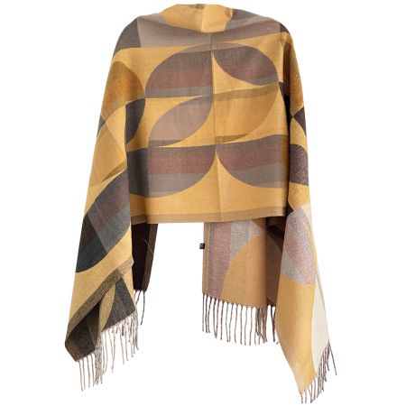 Sal Poncho cu model geometric ECLIPSE, Galben/ Maro [1]