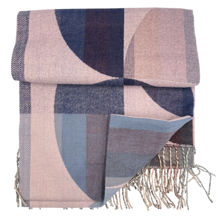 Sal Poncho cu model geometric ECLIPSE, Roz/ Maro [3]
