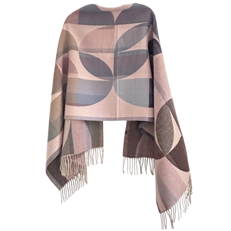Sal Poncho cu model geometric ECLIPSE, Roz/ Maro [1]