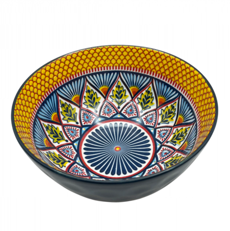 De Vara - Bol servire CAPRI, Albastru/ Galben, 16x7.5cm