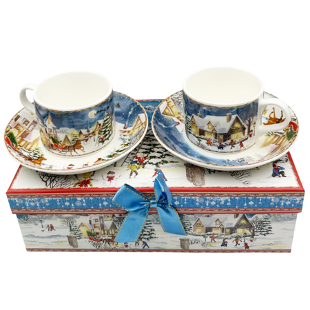 MAGIE DE CRACIUN - Set 2 Cesti cu Farfurii din Portelan SEASON