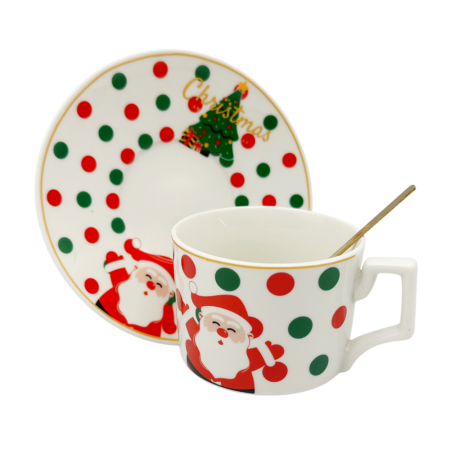 Set 2 Cesti & 2 Farfurii cu Mos Craciun SEASON, 180ml [4]