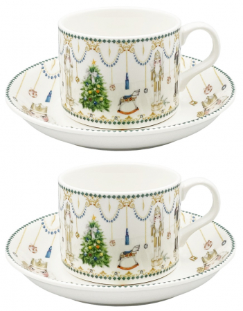 SERVIRE & DECORARE MASA CRACIUN - Set 2 Cesti cu 2 Farfurii BERNARD, 180ml