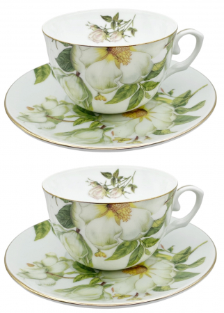 Seturi Din Portelan - Set portelan fin, 2 Cesti si farfurii Lerida, 180ml