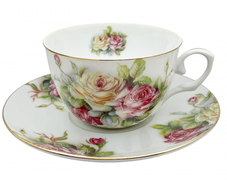 Set portelan fin, 2 Cesti si farfurii Valerie, 180ml [3]