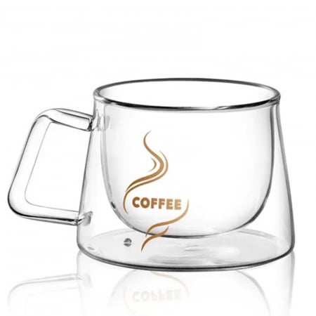 Set 2 Cani sticla borosilicata COFFEE, Perete dublu, 200ml [1]