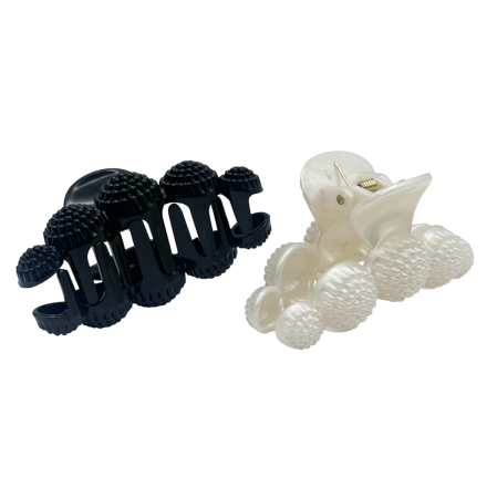 Set 2 clame de par BUBBLE PEARL - Negru / Ivoire [1]