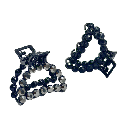 Accesorii De Par - Set 2 Clame de Par BELLE cu strasuri, Negru