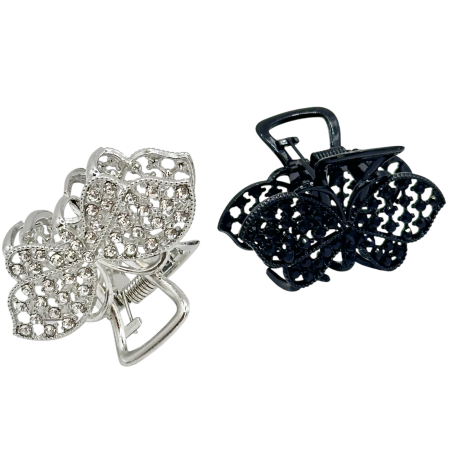 MODA & ACCESORII - Clame de Par CHARM - Fluture cu strasuri