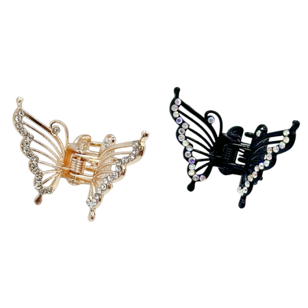 Accesorii De Par - Set 2 Clame de Par DESTINY - Fluture cu strasuri