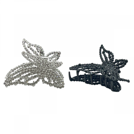 Accesorii De Par & Voalete & Diverse - Set 2 Clesti de Par MARIPOSA cu strasuri, Auriu/ Negru argintiu
