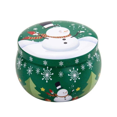 Cutie metalică rotundă pentru cadouri JOY – model Crăciun [1]